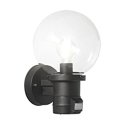 Konstsmide Moderne LED Außenwandleuchte mit Bewegungsmelder und großer Glas Kugel, Schwarz Konstsmide Moderne LED Außenwandleuchte mit Bewegungsmelder und großer Glas Kugel, Schwarz