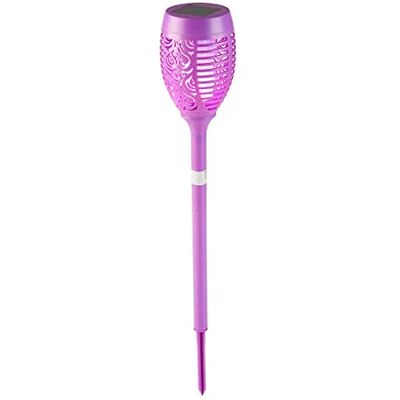 Bonetti Solarleuchten für Außen, bunte Gartenfackel mit Flammeneffekt Solar LED Licht, wasserdicht, Dämmerungssensor, ca. 72 cm (lila 1 Stück) Bonetti Solarleuchten für Außen, bunte Gartenfackel mit Flammeneffekt Solar LED Licht, wasserdicht, Dämmerungssensor, ca. 72 cm (lila 1 Stück)