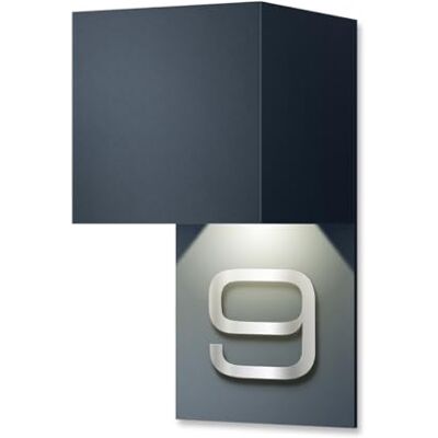Metzler Lumic LED-Außenleuchte mit Hausnummernschild aus Acrylglas Edelstahl-Hausnummer Anthrazit RAL 7016 Up-Down-Light 10 × 20 × 10 cm Metzler Lumic LED-Außenleuchte mit Hausnummernschild aus Acrylglas Edelstahl-Hausnummer Anthrazit RAL 7016 Up-Down-Light 10 × 20 × 10 cm