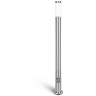 Grafner Edelstahl Wegeleuchte mit 2 Steckdosen, Höhe: 110 cm, KEIN ROST – Klarlackbeschichtung, E27, ideal für smarte Leuchtmittel, Wegleuchte Weglampe Gartenlampe Standlampe Pollerleuchte silber Grafner Edelstahl Wegeleuchte mit 2 Steckdosen, Höhe: 110 cm, KEIN ROST – Klarlackbeschichtung, E27, ideal für smarte Leuchtmittel, Wegleuchte Weglampe Gartenlampe Standlampe Pollerleuchte silber