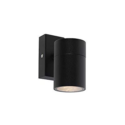 Qazqa Modern außen Wandleuchte, Außenlampe, Wandlampe für den Garten Solo Schwarz, max. 35W, Geeignet für LED, 6cm, IP44 Qazqa Modern außen Wandleuchte, Außenlampe, Wandlampe für den Garten Solo Schwarz, max. 35W, Geeignet für LED, 6cm, IP44