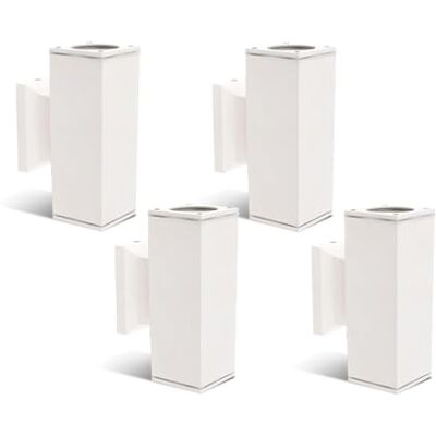 Aigostar LED Rechteck Zylindrisch GU10 Aluminium Up Down Außenwandleuchte Wasserdicht Außenleuchte Außenlampe Wandspot für Innen und Außen, Weiß(4er-Pack), Keine Glühbirne enthalten Aigostar LED Rechteck Zylindrisch GU10 Aluminium Up Down Außenwandleuchte Wasserdicht Außenleuchte Außenlampe Wandspot für Innen und Außen, Weiß(4er-Pack), Keine Glühbirne enthalten