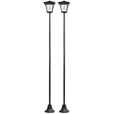 Lunartec Laterne Solar: 2er-Set Solar-LED-Gartenleuchten, je mit 200-cm-Lampenmast und Akku (Solarlaterne Gross, Solarlaterne für außen groß, Lampe) Lunartec Laterne Solar: 2er-Set Solar-LED-Gartenleuchten, je mit 200-cm-Lampenmast und Akku (Solarlaterne Gross, Solarlaterne für außen groß, Lampe)