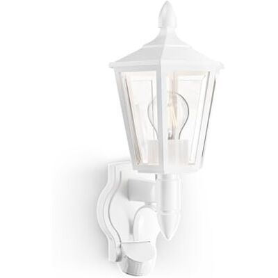 Steinel Außenleuchte L 16 S Weiß mit Bewegungsmelder – Wandleuchte für Außen, 180° PIR-Sensor bis 10 m, Dämmerungsschalter, IP44 wetterfest, E27-Fassung, Außenbeleuchtung für Haus, Terrasse & Eingang Steinel Außenleuchte L 16 S Weiß mit Bewegungsmelder – Wandleuchte für Außen, 180° PIR-Sensor bis 10 m, Dämmerungsschalter, IP44 wetterfest, E27-Fassung, Außenbeleuchtung für Haus, Terrasse & Eingang