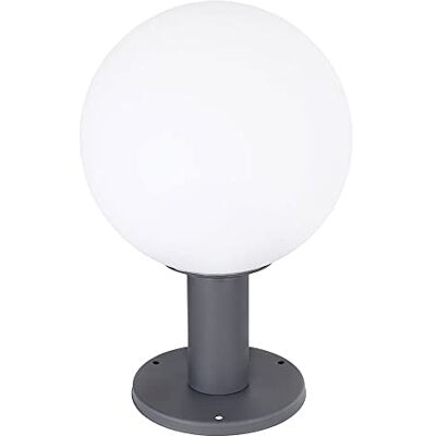 GLOBO Garten Sockelleuchte Außenbeleuchtung Außen E27 Außenlampe Stehlampe, Alu Glaskugel, opal, 1x E27 Fassung, DxH 25x38 cm GLOBO Garten Sockelleuchte Außenbeleuchtung Außen E27 Außenlampe Stehlampe, Alu Glaskugel, opal, 1x E27 Fassung, DxH 25x38 cm