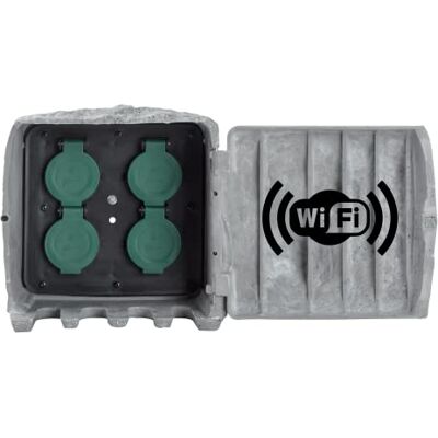 BOLD Smarte Garten-Steckdose Steinoptik WLAN Außen-Steckdose IP44 BOLD Smarte Garten-Steckdose Steinoptik WLAN Außen-Steckdose IP44