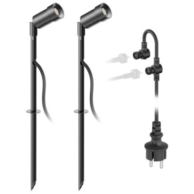 ledscom.de LED Gartenstrahler Spico schwarz mit Erdspieß für außen IP44 je 125lm kalt-weiß 2er Set ledscom.de LED Gartenstrahler Spico schwarz mit Erdspieß für außen IP44 je 125lm kalt-weiß 2er Set
