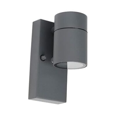 QAZQA Dunkelgraues Sensor-Wandlicht - Außen IP44 QAZQA Dunkelgraues Sensor-Wandlicht - Außen IP44