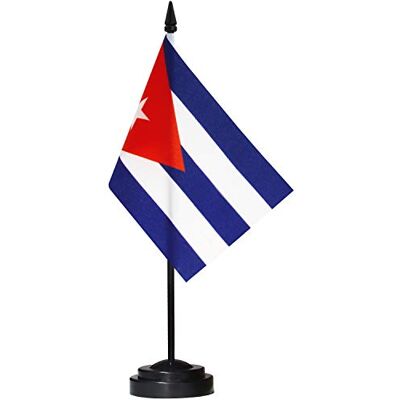 Anley Cuba Deluxe Schreibtischflaggen-Set 6 x 4 Zoll kubanische Miniatur-Desktop-Flagge mit 12 "massivem Pol lebendige Farbe und lichtbeständig schwarze Basis und Speerspitze Anley Cuba Deluxe Schreibtischflaggen-Set 6 x 4 Zoll kubanische Miniatur-Desktop-Flagge mit 12 "massivem Pol lebendige Farbe und lichtbeständig schwarze Basis und Speerspitze