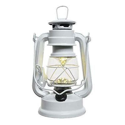 Lumineo LED Sturmlaterne weiß mit Dimmer Camping Outdoor warmweiß Batteriebetrieb zwei größen 21 27cm (27 cm) Lumineo LED Sturmlaterne weiß mit Dimmer Camping Outdoor warmweiß Batteriebetrieb zwei größen 21 27cm (27 cm)