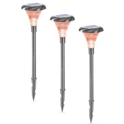 Esotec Solar Steckleuchten Gartenleuchte 3er Set Capri Bernstein LED 103301 Solar Steckleuchten 3er Set, Edelstahl, bernstein 1800K, bis 8Std, NiMH Akku wechselbar, Polykristallin, IP44, ⌀xH 11x34cm Esotec Solar Steckleuchten Gartenleuchte 3er Set Capri Bernstein LED 103301 Solar Steckleuchten 3er Set, Edelstahl, bernstein 1800K, bis 8Std, NiMH Akku wechselbar, Polykristallin, IP44, ⌀xH 11x34cm