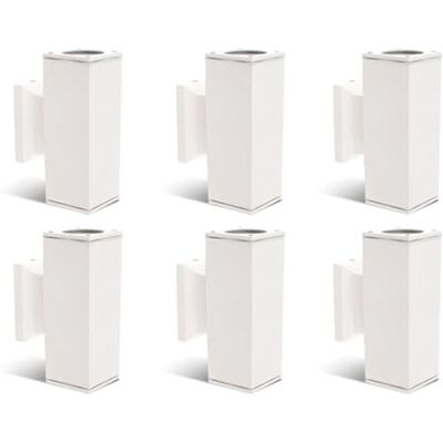 Aigostar LED Rechteck Zylindrisch GU10 Aluminium Up Down Außenwandleuchte Wasserdicht Außenleuchte Außenlampe Wandspot für Innen und Außen, Weiß(6er-Pack), Keine Glühbirne enthalten Aigostar LED Rechteck Zylindrisch GU10 Aluminium Up Down Außenwandleuchte Wasserdicht Außenleuchte Außenlampe Wandspot für Innen und Außen, Weiß(6er-Pack), Keine Glühbirne enthalten
