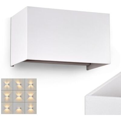 HOFSTEIN LED Außenwandleuchte Tamarin, moderne Wandlampe aus Metall in Weiß, Wandleuchte außen mit verstellbarem Up&Down Lichteffekt für Terrasse/Haustür/Hof, 12 Watt, 700 Lumen, 3000 Kelvin, IP54 HOFSTEIN LED Außenwandleuchte Tamarin, moderne Wandlampe aus Metall in Weiß, Wandleuchte außen mit verstellbarem Up&Down Lichteffekt für Terrasse/Haustür/Hof, 12 Watt, 700 Lumen, 3000 Kelvin, IP54