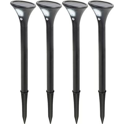 Lunartec Solarleuchten Terrassen: 4er-Set Design-Solar-Wegeleuchten, Licht- & Bewegungssensor, kaltweiß (Wegeleuchte Solar Bewegungsmelder, Sensor-Gartenleuchten, Alarm) Lunartec Solarleuchten Terrassen: 4er-Set Design-Solar-Wegeleuchten, Licht- & Bewegungssensor, kaltweiß (Wegeleuchte Solar Bewegungsmelder, Sensor-Gartenleuchten, Alarm)