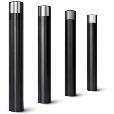 SSC-LUXon GAVALO Pollerleuchte 4er Set schwarz rund 50cm IP44 geriffelt G9 Vier schlanke Standleuchten 50cm für den Garten geriffeltes Design, für Wege, Beete & Einfahrt, IP44, für G9 ohne Lampe SSC-LUXon GAVALO Pollerleuchte 4er Set schwarz rund 50cm IP44 geriffelt G9 Vier schlanke Standleuchten 50cm für den Garten geriffeltes Design, für Wege, Beete & Einfahrt, IP44, für G9 ohne Lampe