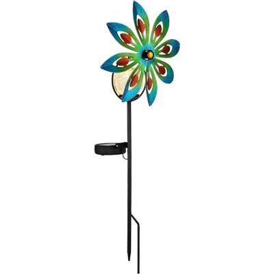 GLOBO Solarleuchte Windrad Gartenleuchte Außenlampe Solar Windrad, bunt, Kugel Crackle, LED warmweiß, LxBxH 20x9x50 cm GLOBO Solarleuchte Windrad Gartenleuchte Außenlampe Solar Windrad, bunt, Kugel Crackle, LED warmweiß, LxBxH 20x9x50 cm