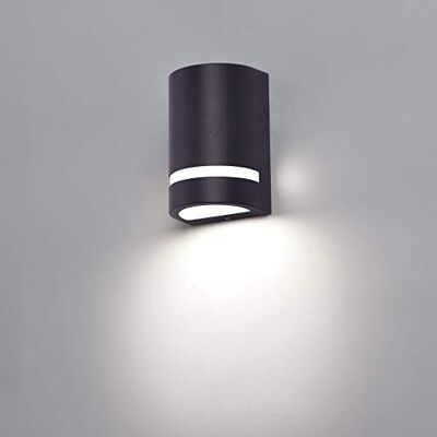 Maxkomfort LED Außenwandleuchte 1328A Anthrazit – halbrunde Aluminium Wandlampe mit 1x GU10 Fassung & 5W LED, 4000K neutralweiß, IP44, 230V, modernes Design Maxkomfort LED Außenwandleuchte 1328A Anthrazit – halbrunde Aluminium Wandlampe mit 1x GU10 Fassung & 5W LED, 4000K neutralweiß, IP44, 230V, modernes Design