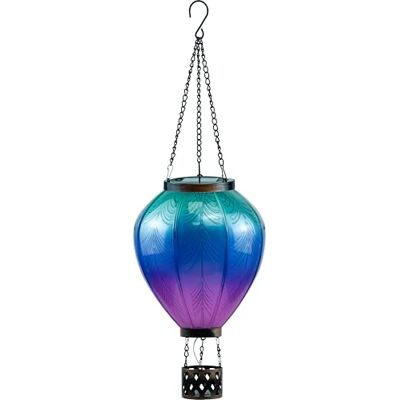 Northpoint LED Solar Laterne XL Heißluftballon Windlicht Metall-Gestell Kunststoff Außenbereich Dekoration Garten Solarpanel Türkis Lila Northpoint LED Solar Laterne XL Heißluftballon Windlicht Metall-Gestell Kunststoff Außenbereich Dekoration Garten Solarpanel Türkis Lila