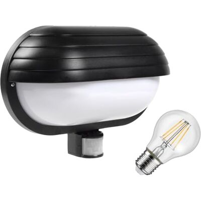 Maclean MCE33 Außen Wandleuchte mit LED Leuchtmittel, PIR Bewegungssensor 180° bis 9m und Dämmerungssensor, Garten Lampe Lampenfassung Lampenhalter E27 (Schwarz, Wandleuchte + 8W LED Leuchtmittel) Maclean MCE33 Außen Wandleuchte mit LED Leuchtmittel, PIR Bewegungssensor 180° bis 9m und Dämmerungssensor, Garten Lampe Lampenfassung Lampenhalter E27 (Schwarz, Wandleuchte + 8W LED Leuchtmittel)