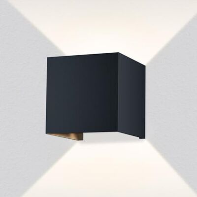 Metzler LED Wandleuchte in Anthrazit Up-Down-Light IP 65 warmweiß, Wandlampe 9 W, 3000 K, Außenlampe eckig mit einstellbarem Lichtkegel, Leuchte für Innen- und Außenbereich Metzler LED Wandleuchte in Anthrazit Up-Down-Light IP 65 warmweiß, Wandlampe 9 W, 3000 K, Außenlampe eckig mit einstellbarem Lichtkegel, Leuchte für Innen- und Außenbereich