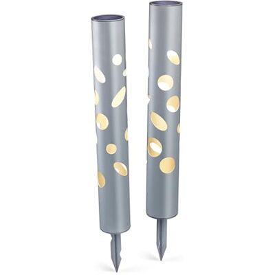 Esotec Solar Gartenstecker Gartenfackel FantasyLight 2er Set Alu 102132 2 Solarleuchten aus Aluminium mit warmweiß/kaltweiß, Duo Color, Dämmerungssensor, bis 8 Std. Leuchtdauer, IP44, Höhe je 48cm Esotec Solar Gartenstecker Gartenfackel FantasyLight 2er Set Alu 102132 2 Solarleuchten aus Aluminium mit warmweiß/kaltweiß, Duo Color, Dämmerungssensor, bis 8 Std. Leuchtdauer, IP44, Höhe je 48cm