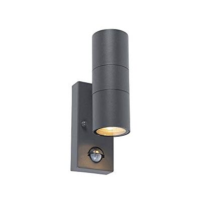 Qazqa Edelstahl Außenwandleuchte mit Bewegungsmelder - Modern IP44 Duo Qazqa Edelstahl Außenwandleuchte mit Bewegungsmelder - Modern IP44 Duo