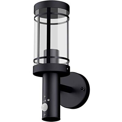 SSC-LUXon Außen Wandleuchte MOVI schwarz mit E27 Fassung Wandlampe als Laterne mit Bewegungsmelder für Außen IP44 SSC-LUXon Außen Wandleuchte MOVI schwarz mit E27 Fassung Wandlampe als Laterne mit Bewegungsmelder für Außen IP44