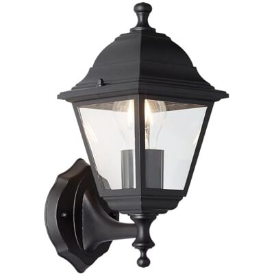 Lightbox Außen Wandlampe mit Glas Regenschutz stehend schwarze Outdoor Außen Wandlampe, 31x14x19cm, E27, max. 60W, IP44, Metall/Glas, schwarz Lightbox Außen Wandlampe mit Glas Regenschutz stehend schwarze Outdoor Außen Wandlampe, 31x14x19cm, E27, max. 60W, IP44, Metall/Glas, schwarz