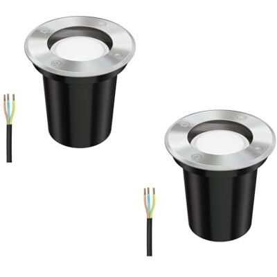 ledscom.de 2x Boden-Einbauleuchte BOLI für außen Edelstahl rund IP67 108mm Ø inkl. 4,914W LED Lampe 450lm warmweiß ledscom.de 2x Boden-Einbauleuchte BOLI für außen Edelstahl rund IP67 108mm Ø inkl. 4,914W LED Lampe 450lm warmweiß