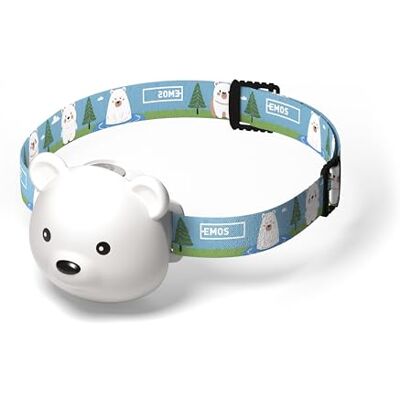 Emos Wiederaufladbare LED-Stirnlampe Eisbär Akku-Kopflampe für Kinder, stoßbeständig 6 Lichtmodi, weißes und farbiges Licht Leuchtdauer 10h, Helligkeit 80lm, Leuchtweite 7m inkl. Akku Emos Wiederaufladbare LED-Stirnlampe Eisbär Akku-Kopflampe für Kinder, stoßbeständig 6 Lichtmodi, weißes und farbiges Licht Leuchtdauer 10h, Helligkeit 80lm, Leuchtweite 7m inkl. Akku
