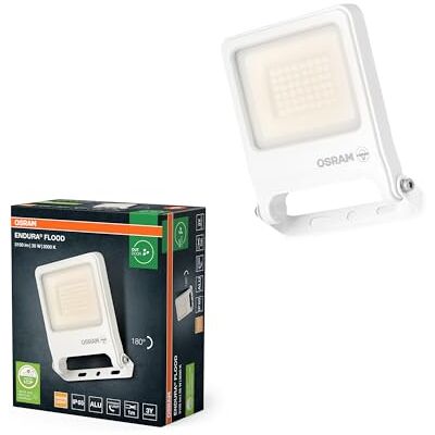 Osram ENDURA FLOOD PC 30W LED-Fluter, 3000K warmweiß, 3000 Lumen, IP65 weißes Flutlicht, recyceltes Material, 180° schwenkbar, Weiß Osram ENDURA FLOOD PC 30W LED-Fluter, 3000K warmweiß, 3000 Lumen, IP65 weißes Flutlicht, recyceltes Material, 180° schwenkbar, Weiß