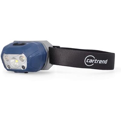 cartrend LED Stirnlampe Kopflampe mit fünf verschiedenen Lichtmodi und Bewegungssensor, Power LED-Leuchte mit hoher Leuchtkraft, 400 Lumen, 6500 K, großer 1500 mAh Akku, IP65 zertifiziert cartrend LED Stirnlampe Kopflampe mit fünf verschiedenen Lichtmodi und Bewegungssensor, Power LED-Leuchte mit hoher Leuchtkraft, 400 Lumen, 6500 K, großer 1500 mAh Akku, IP65 zertifiziert