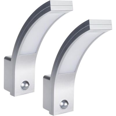 Maclean LED Außenleuchte mit PIR Bewegungssensor 2er-Set 750lm 10W IP54 Dämmerungssensor einstellbar Wandmontage für Außenbereiche Eingänge Zäune Einfahrten Fassaden (Silber, 2 Stück) Maclean LED Außenleuchte mit PIR Bewegungssensor 2er-Set 750lm 10W IP54 Dämmerungssensor einstellbar Wandmontage für Außenbereiche Eingänge Zäune Einfahrten Fassaden (Silber, 2 Stück)