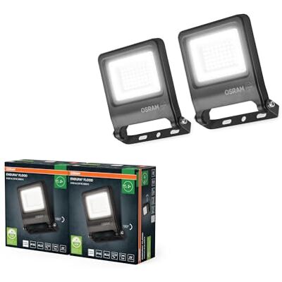 Osram ENDURA FLOOD PC 30W LED-Fluter, 4000K kaltweiß, 3000 Lumen, IP65 Flutlicht, 100% recyceltes Alu, Montagebügel 180°, 100 lm/W, Grau, 2-Pack Osram ENDURA FLOOD PC 30W LED-Fluter, 4000K kaltweiß, 3000 Lumen, IP65 Flutlicht, 100% recyceltes Alu, Montagebügel 180°, 100 lm/W, Grau, 2-Pack