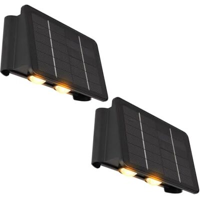 GLOBO Solarlampe schwarz Außenleuchte Balkon Wandlampe Eckige Gartenlampe Akku Hauswand wetterfest, 1x LED 40lm 3000K, LxBxH 17x10,8x6,4 cm, 2er Set GLOBO Solarlampe schwarz Außenleuchte Balkon Wandlampe Eckige Gartenlampe Akku Hauswand wetterfest, 1x LED 40lm 3000K, LxBxH 17x10,8x6,4 cm, 2er Set