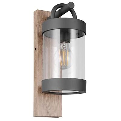 Trio Leuchten Außen Wandleuchte Sambesi 204160135, Aluminium Druckguss Anthrazit mit Holznachbildung, exkl. 1x E27, Holzfarbig Trio Leuchten Außen Wandleuchte Sambesi 204160135, Aluminium Druckguss Anthrazit mit Holznachbildung, exkl. 1x E27, Holzfarbig
