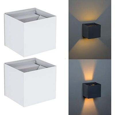 Trango 2er Pack 8015-02W IP44 Up & Down Wandstrahler *FLEX* in Weiß matt Eckig inkl. je 1x 3.5 Watt G9 LED Leuchtmittel mit einstellbar Abstrahlwinkel als innen & außen, Außenstrahler, Wandleuchte Trango 2er Pack 8015-02W IP44 Up & Down Wandstrahler *FLEX* in Weiß matt Eckig inkl. je 1x 3.5 Watt G9 LED Leuchtmittel mit einstellbar Abstrahlwinkel als innen & außen, Außenstrahler, Wandleuchte