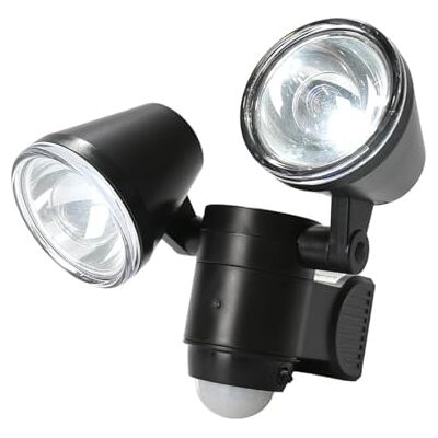 Festive Lights Außen/Innen Sicherheits-Wandlicht mit PIR Bewegungsmelder und Montage-Kit Zweiköpfige Sicherheitsleuchte batteriebetrieben IP44 Wasserdicht 350 Lumen Festive Lights Außen/Innen Sicherheits-Wandlicht mit PIR Bewegungsmelder und Montage-Kit Zweiköpfige Sicherheitsleuchte batteriebetrieben IP44 Wasserdicht 350 Lumen