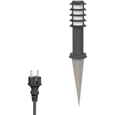ledscom.de Pollerleuchte PORU mit Erdspieß und 2m Kabel für außen, IP44, Gitter, 39cm, anthrazit, inkl. E27 Lampe max. 1020lm, weiß ledscom.de Pollerleuchte PORU mit Erdspieß und 2m Kabel für außen, IP44, Gitter, 39cm, anthrazit, inkl. E27 Lampe max. 1020lm, weiß
