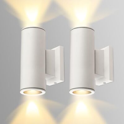 Aigostar LED Wandleuchte Zylindrisch GU10 Aluminium Up Down Außenwandleuchte Wasserdicht Außenleuchte Außenlampe Wandspot für Innen und Außen, Weiß(2er-Pack), Keine Glühbirne enthalten Aigostar LED Wandleuchte Zylindrisch GU10 Aluminium Up Down Außenwandleuchte Wasserdicht Außenleuchte Außenlampe Wandspot für Innen und Außen, Weiß(2er-Pack), Keine Glühbirne enthalten