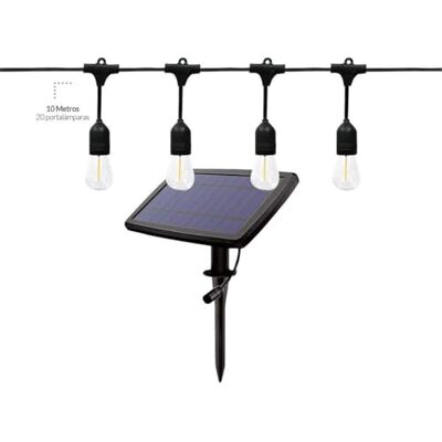 WatioWave Kit 10 m Solar-Girlande mit 20 Lampenfassungen IP44 HELEM WatioWave Kit 10 m Solar-Girlande mit 20 Lampenfassungen IP44 HELEM