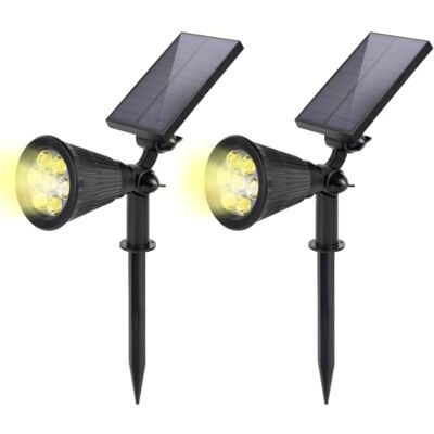 SALCAR 2 Stück Solarlampe für außen mit Erdspieß, Solarleuchten für Außen mit 1800 mAh Akku, Solar Wegeleuchten Warmweiß SALCAR 2 Stück Solarlampe für außen mit Erdspieß, Solarleuchten für Außen mit 1800 mAh Akku, Solar Wegeleuchten Warmweiß