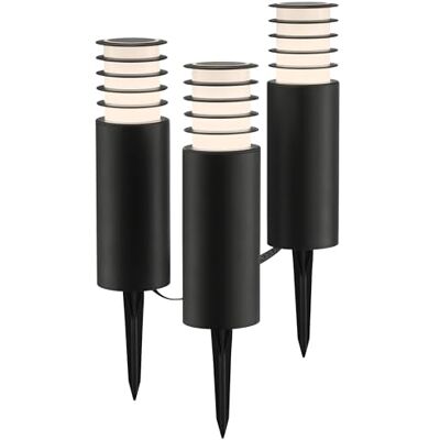 Brilliant Außenleuchte Caruso Gartenspieß 3er Set in schwarz dimmbare Außenlampe mit RBG, CCT Farbtemperatur einstellbar Tuya Smart kompatibel, per App steuerbar LED Gartenstrahler mit IP44 Brilliant Außenleuchte Caruso Gartenspieß 3er Set in schwarz dimmbare Außenlampe mit RBG, CCT Farbtemperatur einstellbar Tuya Smart kompatibel, per App steuerbar LED Gartenstrahler mit IP44