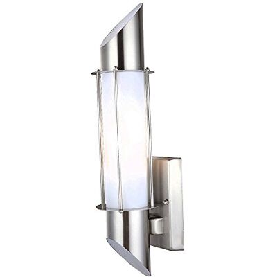 Grafner Design Edelstahl Wandlampe mit 1x E27 Fassung, IP44 Wand Außenleuchte, 360° rundum Lichtschein, für außen und innen, Wandleuchte Lampe Außen Hoflampe Grafner Design Edelstahl Wandlampe mit 1x E27 Fassung, IP44 Wand Außenleuchte, 360° rundum Lichtschein, für außen und innen, Wandleuchte Lampe Außen Hoflampe