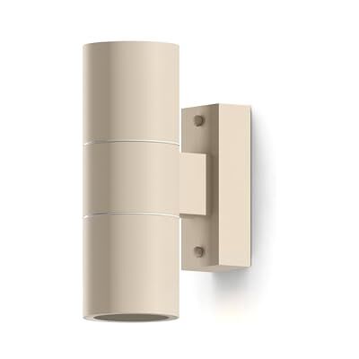 CALEX Turin Wandleuchte, Innen & Außen, 2× GU10 Fassung, Zylindrisch, Up & Downlight, Wasserdicht, Ohne Leuchtmittel, Sandfarbe CALEX Turin Wandleuchte, Innen & Außen, 2× GU10 Fassung, Zylindrisch, Up & Downlight, Wasserdicht, Ohne Leuchtmittel, Sandfarbe