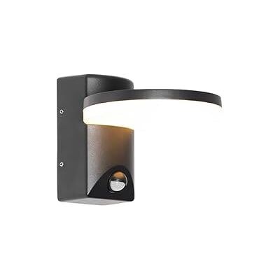 Qazqa Modern Außenwandleuchte Schwarz mit Bewegungsmelder - Esmee - Aluminium - IP54 Qazqa Modern Außenwandleuchte Schwarz mit Bewegungsmelder - Esmee - Aluminium - IP54