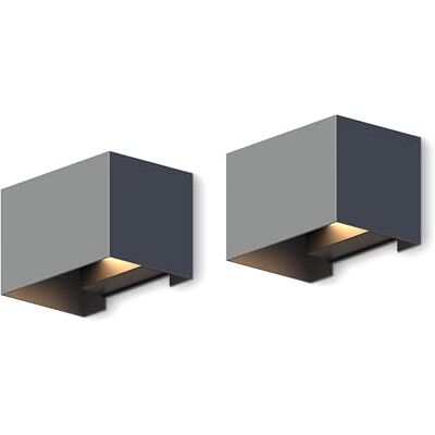 CALEX Venice Wandleuchte, für Außen & Innen, warmweißes Up & Down Licht, einstellbarer Lichtstrahl, wasserdicht, Anthrazit, 2er Pack CALEX Venice Wandleuchte, für Außen & Innen, warmweißes Up & Down Licht, einstellbarer Lichtstrahl, wasserdicht, Anthrazit, 2er Pack