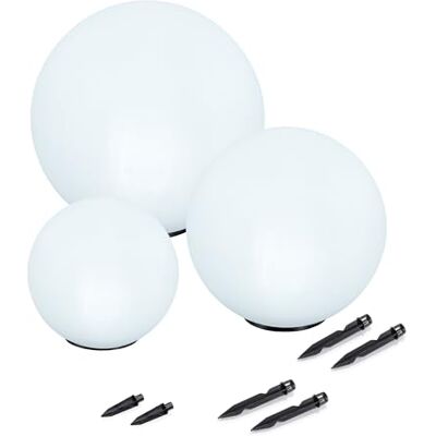 Esotec Solar Leuchtkugeln Solarkugeln für außen Leuchtkugel 3er Set 102614 Solar Leuchtkugel-Set Ø20/30/40 cm, 7 Lichtfarben (Kaltweiß & RGB), 8Std, Akku wechselbar, integriertes Solarmodul, Erdspieß Esotec Solar Leuchtkugeln Solarkugeln für außen Leuchtkugel 3er Set 102614 Solar Leuchtkugel-Set Ø20/30/40 cm, 7 Lichtfarben (Kaltweiß & RGB), 8Std, Akku wechselbar, integriertes Solarmodul, Erdspieß