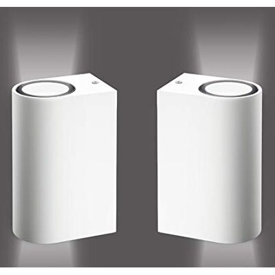 Trango IP44 Up & Down Light in Weiß Rund mit Dämmerungssensor 8012-RSW (Tag & Nacht Schalter) Wandleuchte, Wandstrahler aus Alu-Druckguss inkl. 2x GU10 Fassung ohne Leuchtmittel Trango IP44 Up & Down Light in Weiß Rund mit Dämmerungssensor 8012-RSW (Tag & Nacht Schalter) Wandleuchte, Wandstrahler aus Alu-Druckguss inkl. 2x GU10 Fassung ohne Leuchtmittel