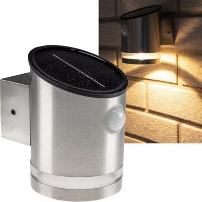 ChiliTec LED Solar Wandleuchte SWL 119-ES Solarleuchte IP44, Aussenleuchte mit Akku Solarzelle, Beleuchtung von Weg, Hauseingang, Edelstahl ChiliTec LED Solar Wandleuchte SWL 119-ES Solarleuchte IP44, Aussenleuchte mit Akku Solarzelle, Beleuchtung von Weg, Hauseingang, Edelstahl